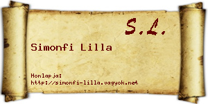 Simonfi Lilla névjegykártya
